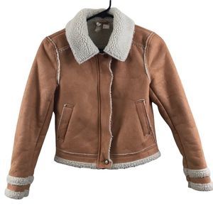 H&M Divided sherpa lined faux suede jacket